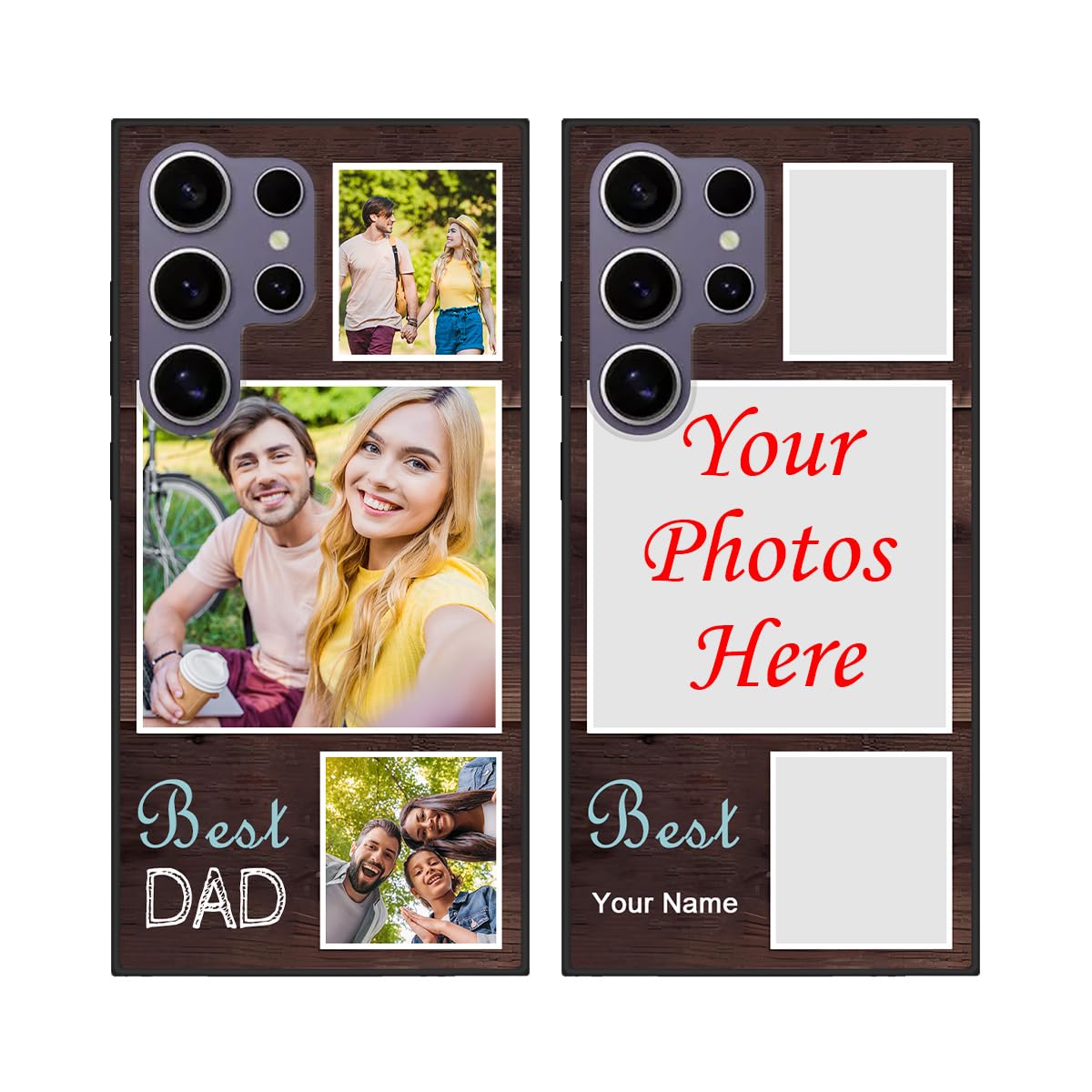 Personalized Case for Galaxy S25/S24/S23/S22/S21/S20 Plus/Ultra/A/Note Series, Multi-Photo Cover Shockproof Protective Shell Multi-Picture Text Custom