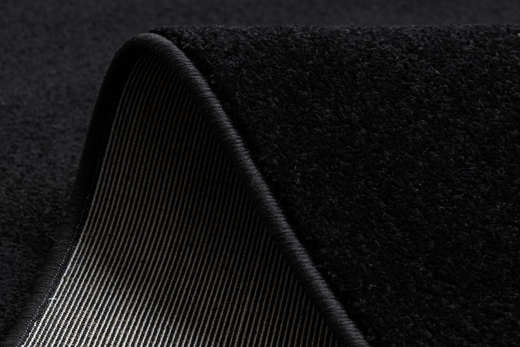 rugsx Tapis Couloir KARMEL Lisse - Tapis de Passage uni pour la Cuisine, Le Salon et Le Couloir - Noir - 60x300 cm