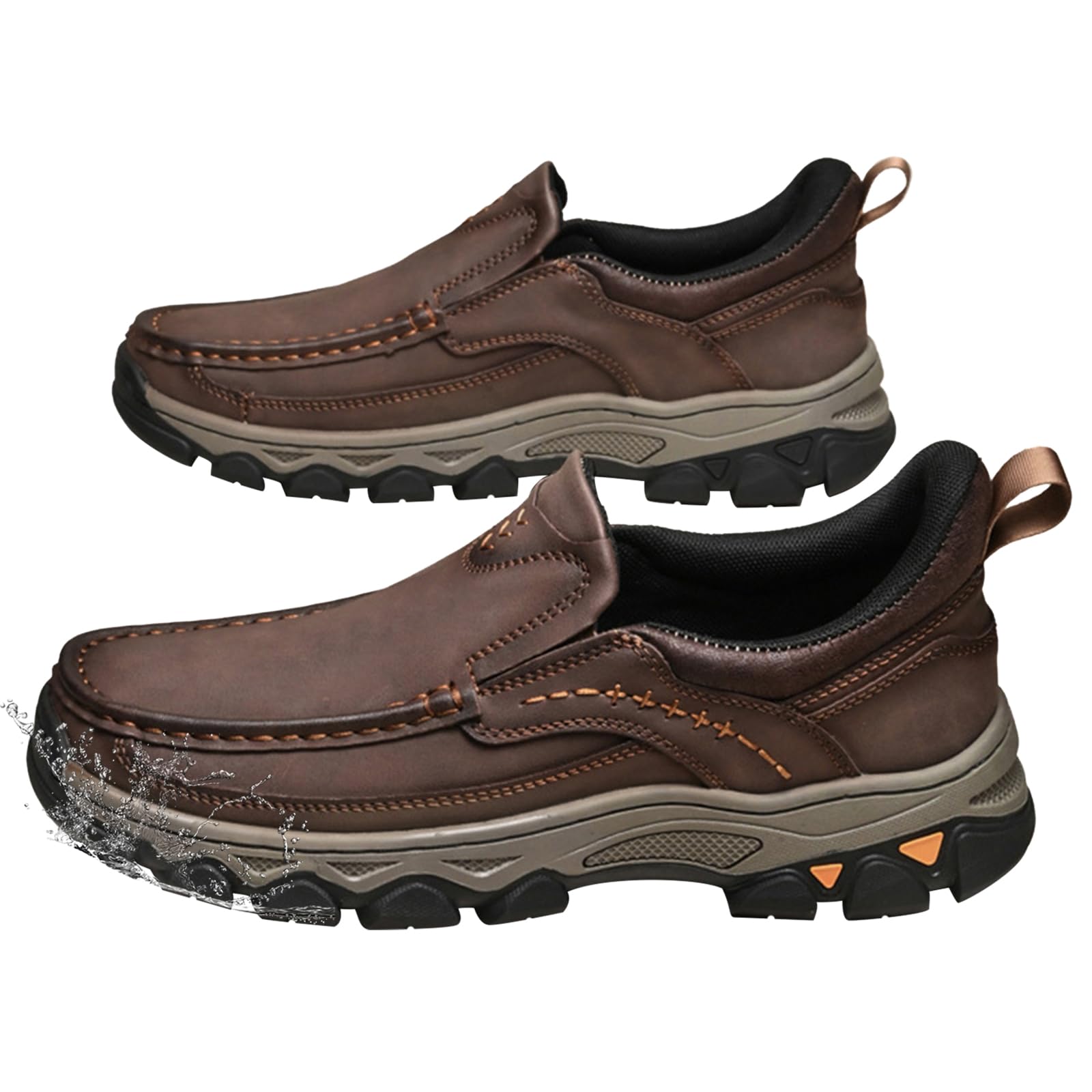 Loafers mokasyny męskie wygodne skórzane slipy wodoodporne oddychające na co dzień buty do chodzenia dla mężczyzn piesze wycieczki jogging