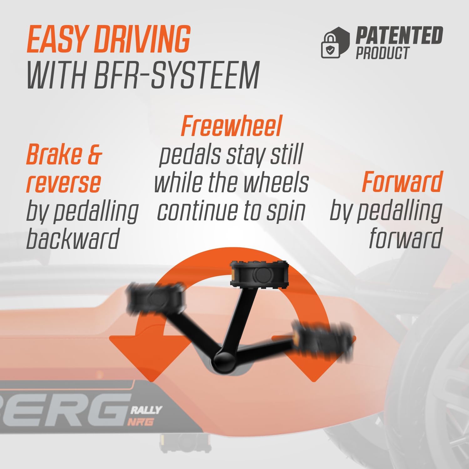 Close-up of powder-coated steel frame on BERG Pedal Kart