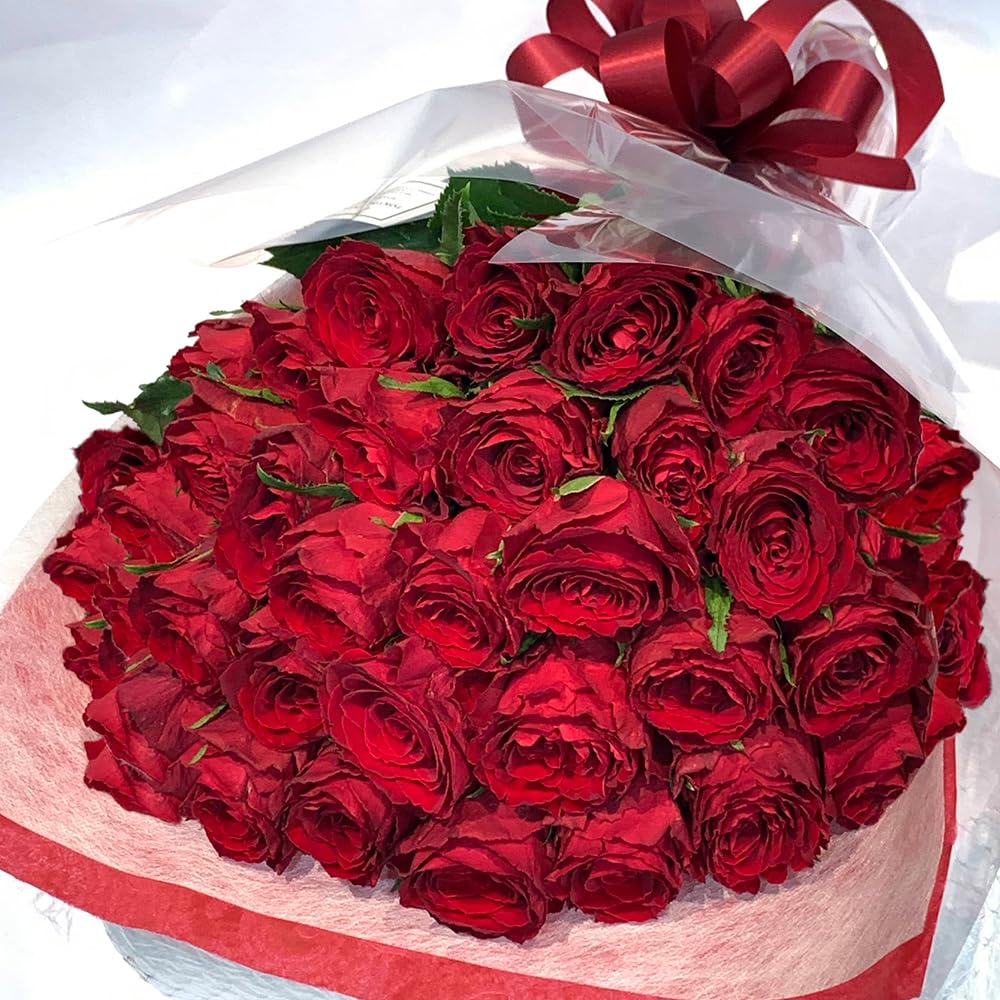 Amazon | 赤バラ40本の花束 プレゼント お祝い 還暦 プロポーズ 誕生日