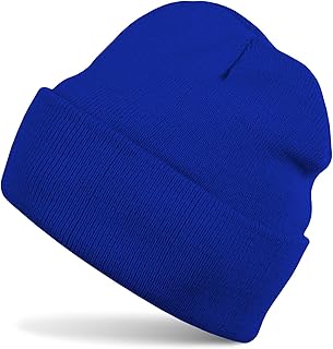 Gorro Unisex de Punto, Gorro Liso de Punto Fino, Gorro de Invierno Tejido doblemente, cálido y cómodo 04024029