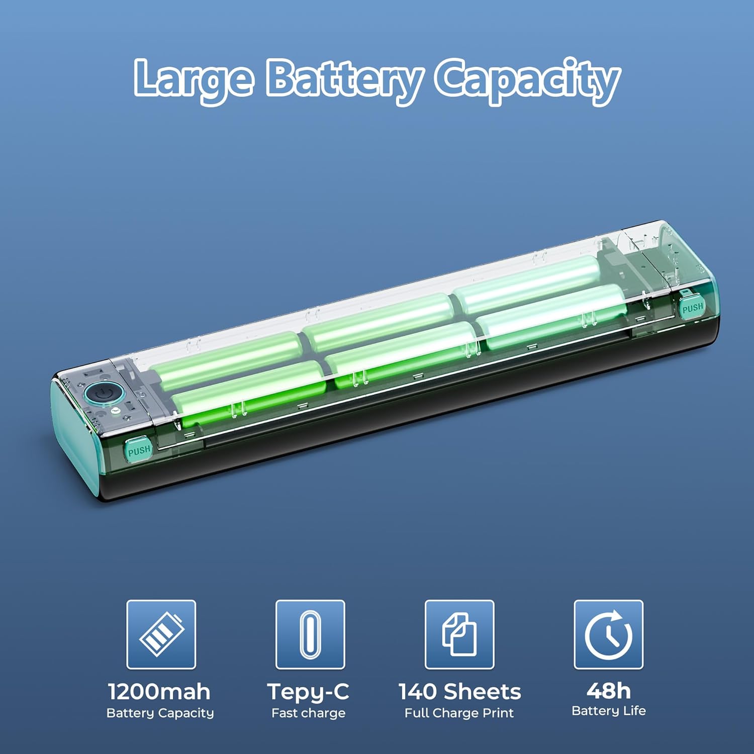 Portable Printers Wireless for Travel, M08F Thermal Inkless Printers for Home use, Support 8.5