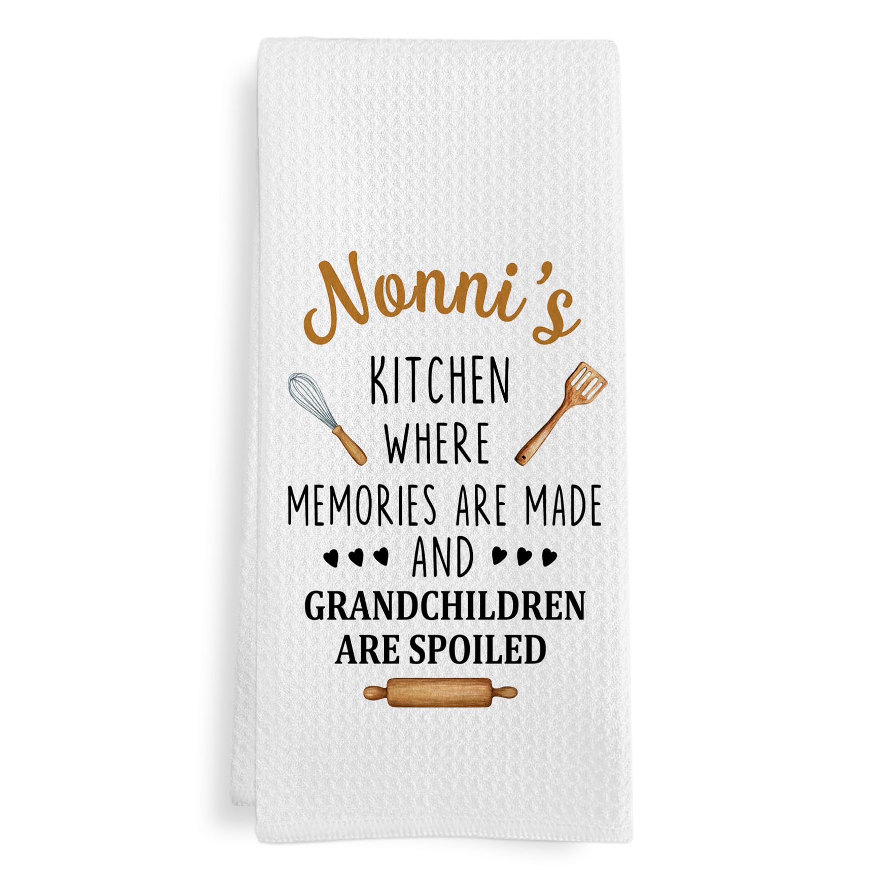 Nonni Gifts Kitchen Towels, Gifts for Nonni Dish Tea Towels for Nonni's Kitchen, Mothers Day Birthday Grandma Gift Decorative Hand Towel from Grandchildren Grandkids, 16x24 Inch
