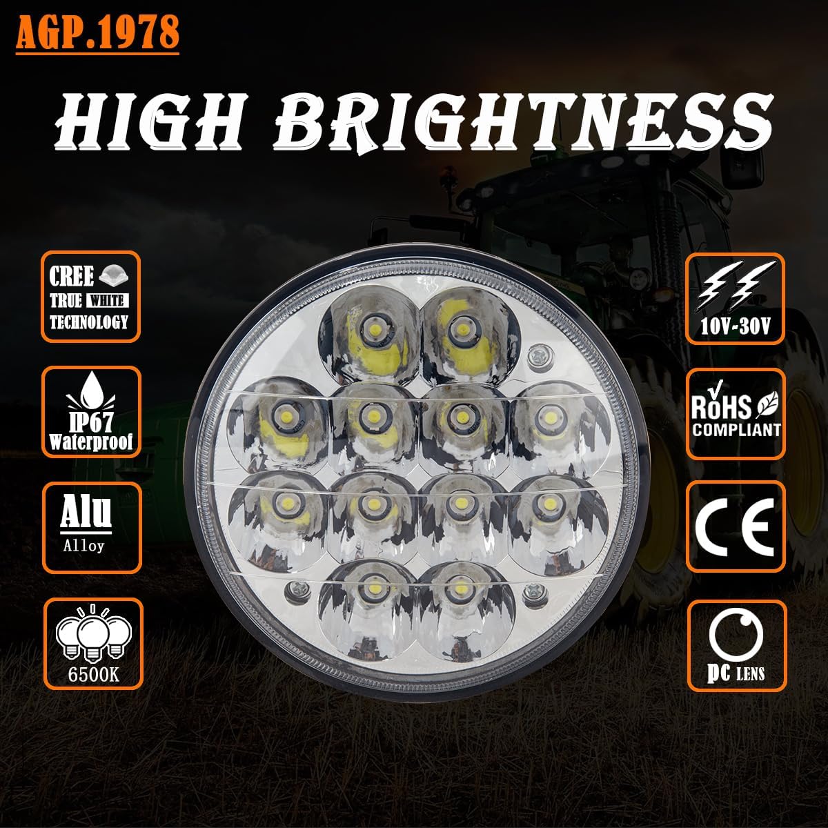 2PCS 5.75" 5-3/4" Par46 H5001 Led Headlight for Unity Spotlight, Round Pods for Truck Offroad Replacement Sealed Beam Projector 36W Led Work Light