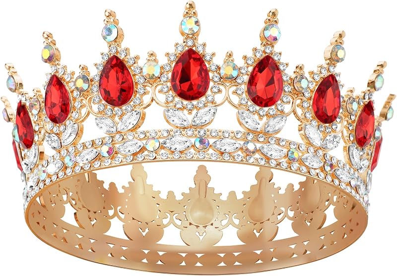DRESHOW Kristály Barokk Tiara Korona Női Esküvői Fejdísz Strasszos Hercegnő