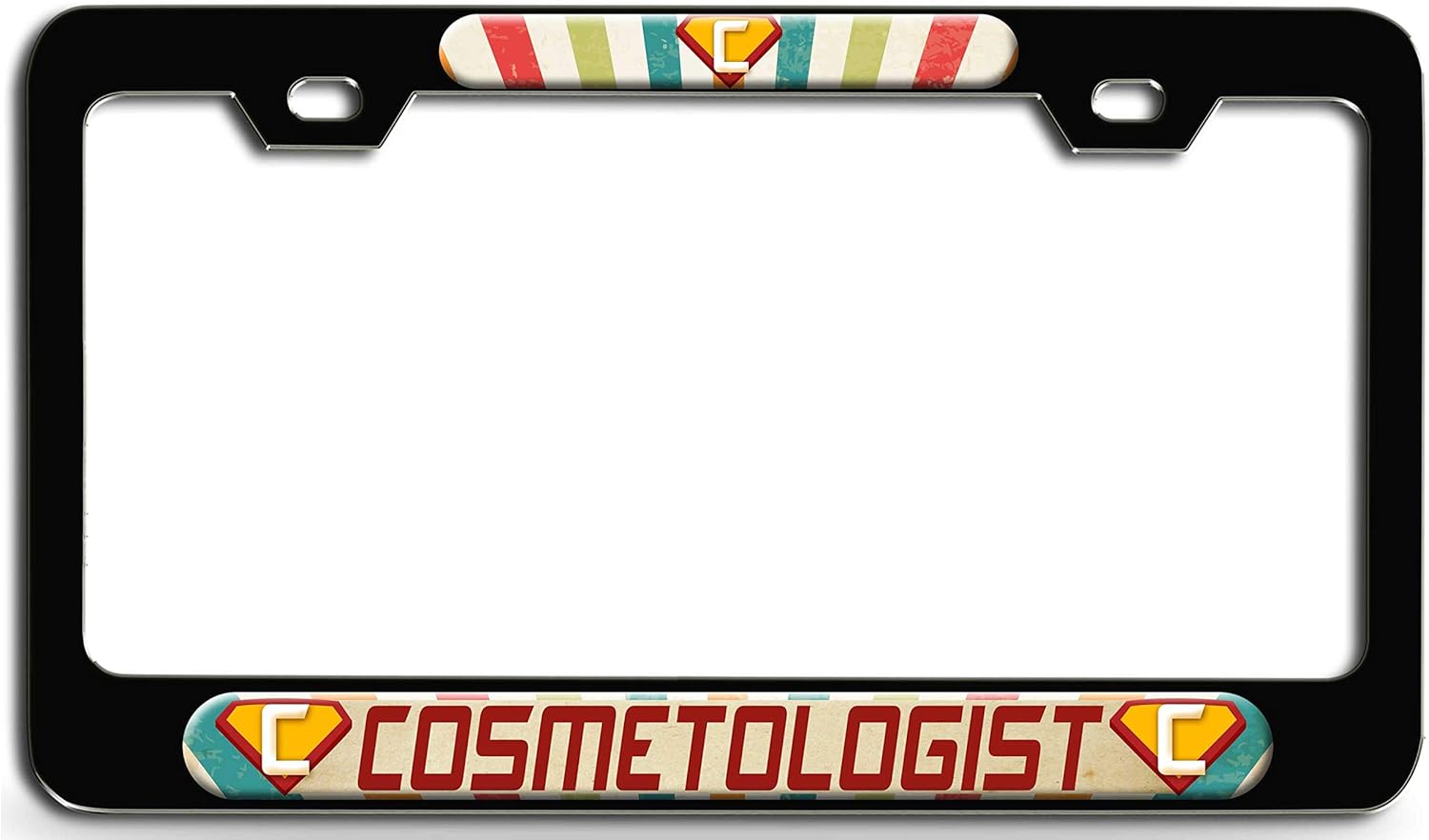 Makoroni - Cosmetologist Career Bl 3D Metal License Plate Frame Auto SUV Truck Tag Holder, n9