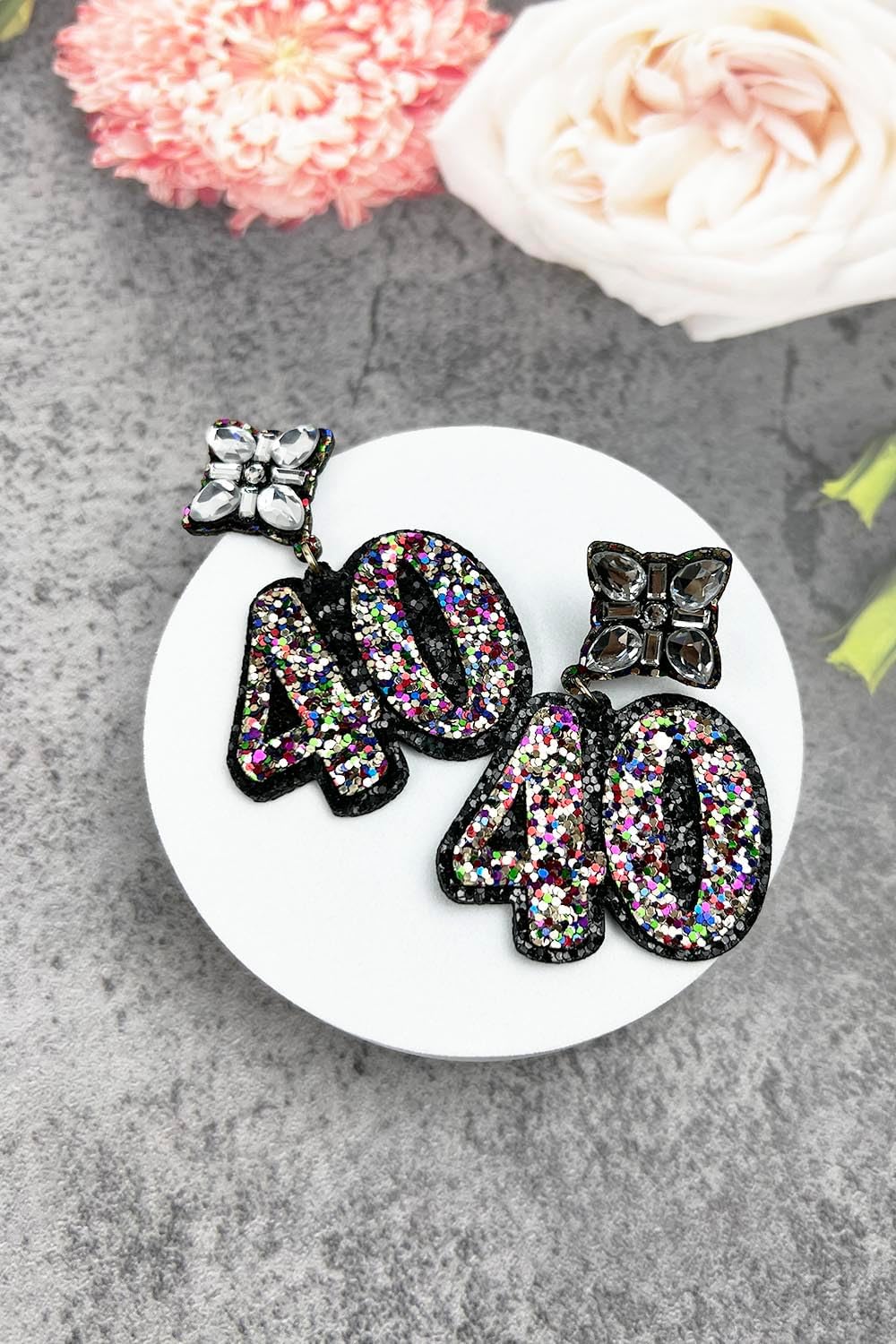 Birthday Glitter Drop Post Earrings - Shimmering, Jewelry, Memorable Milestone, Sparkles
