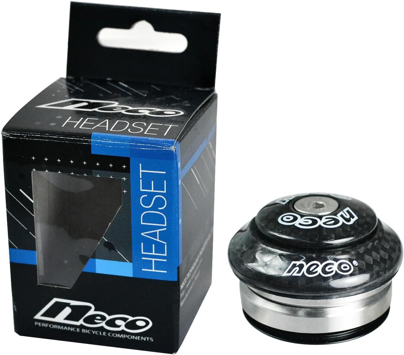 NECO Carbon Full Integrated 1-1/8" Threadless Headset 8.5mm Top Cone, Black, NC2872