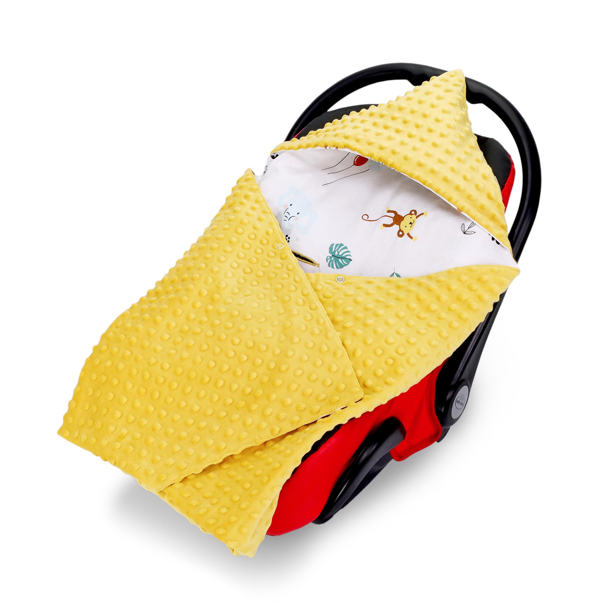 Totsy Baby Coperta per passeggino 90 cm x 90 cm - per ovetto universale, per seggiolino auto in cotone coperta per tutte le stagioni Caramella safari