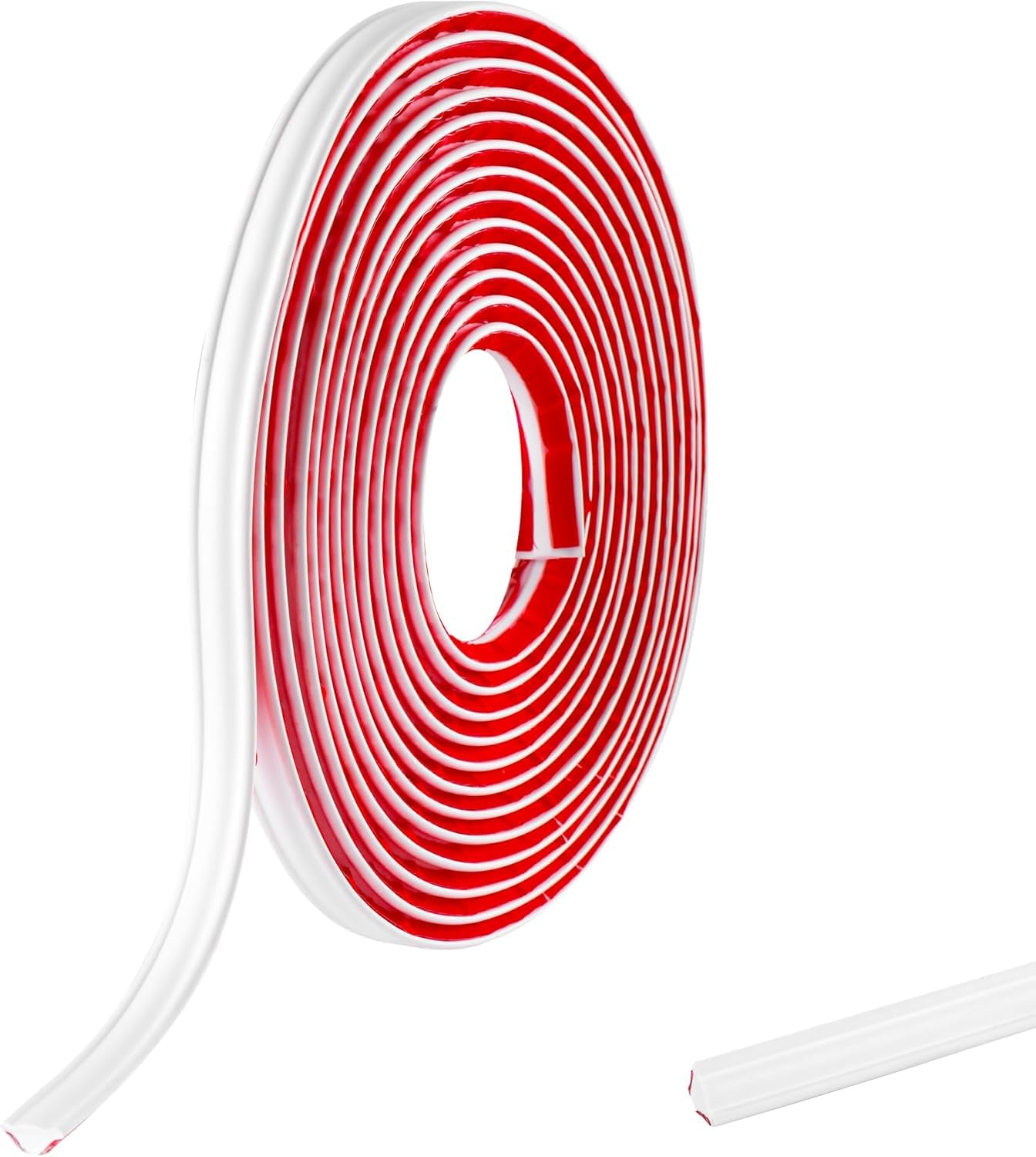 Matte White PVC Quadrant Trim,Flexible Laminate Beading Self Adhesive Plastic Wall Corner Edging Strip for Worktop Ceiling Floor,Caulk Moulding Skirting Board Trim(6M,12mm*6mm)