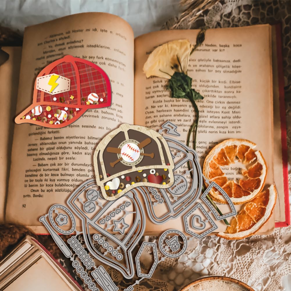 GLOBLELAND Baseball Cap Cutting Dies Metal Hat Shake Die Cuts Sports Cap Background Cutting Embossing Templates for Scrapbooking Crafts Paper Cards Making - Image 4