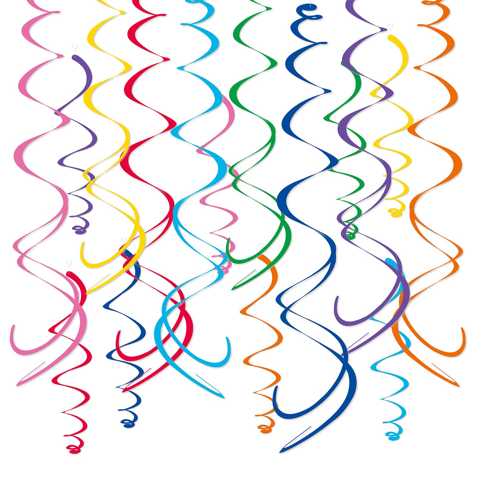 HonuGoGo 48Pcs Colorful Hanging Swirl Decorations - Crafted with Premium Paper in 8 Bright, Eye-Catching Colors | Perfect for Birthdays, Weddings, Baby Showers, and Celebrations
