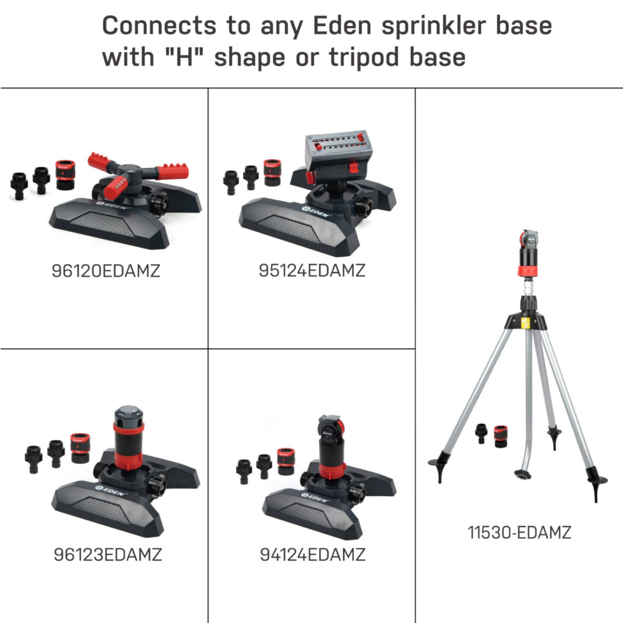 Eden 5 modelli Turbo Gear Drive Rotary Sprinkler Head per prato e giardino, copertura a 360 gradi (modello #16030)