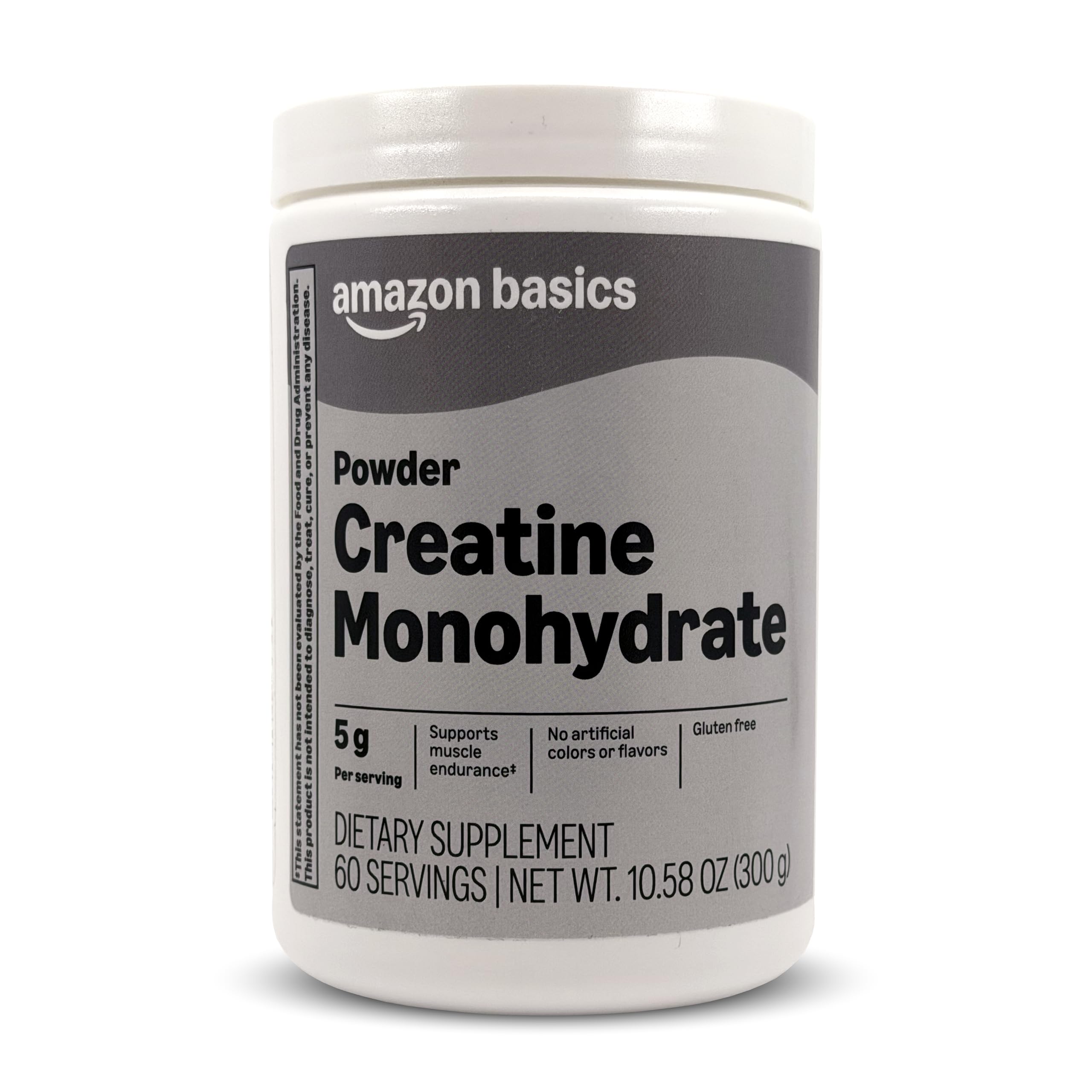 Amazon Basics Creatine Monohydrate Powder, 10.58 oz, 60 Servings