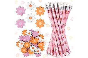Ctosree 96-Piece Floral Pencil and Eraser Set for Enhanced Writing and Artistic Expression