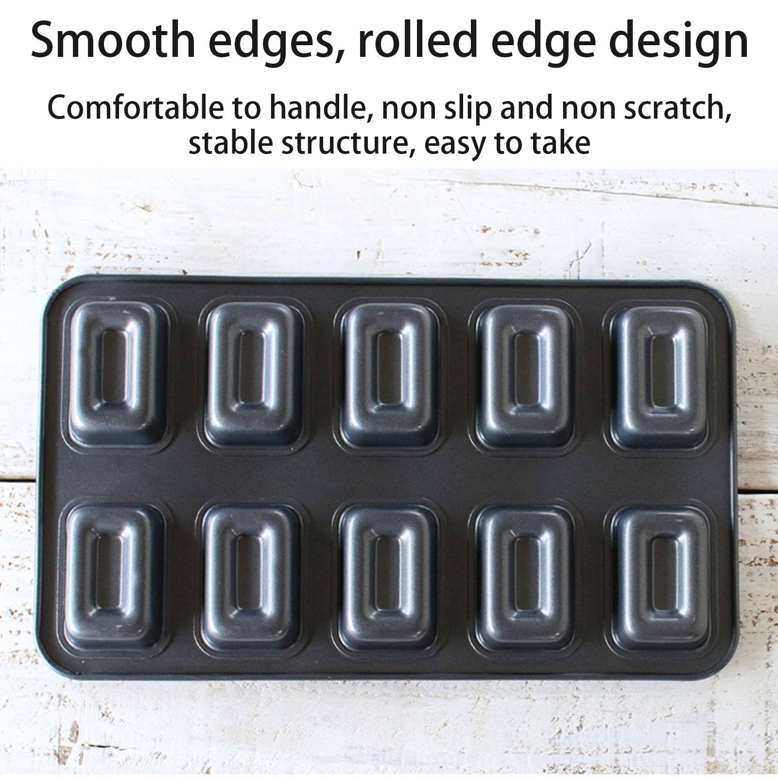 Molde Magdalenas Horno De Cocina Moldes Multifuncionales Muffin Tray Antiadherentes Y Fáciles De Desmoldar Bandeja Para Hornear Brownie De Acero Al Carbono(12 grids)