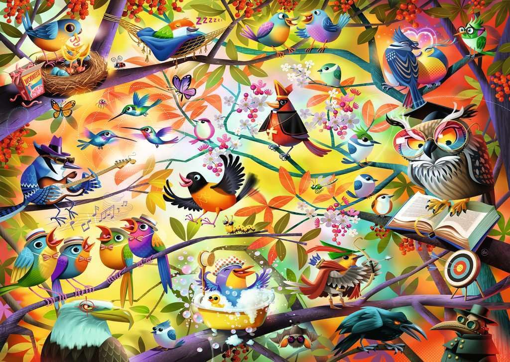 Amazon.com: Ravensburger - Busy Birdies - 1000 Piece Jigsaw Puzzle
