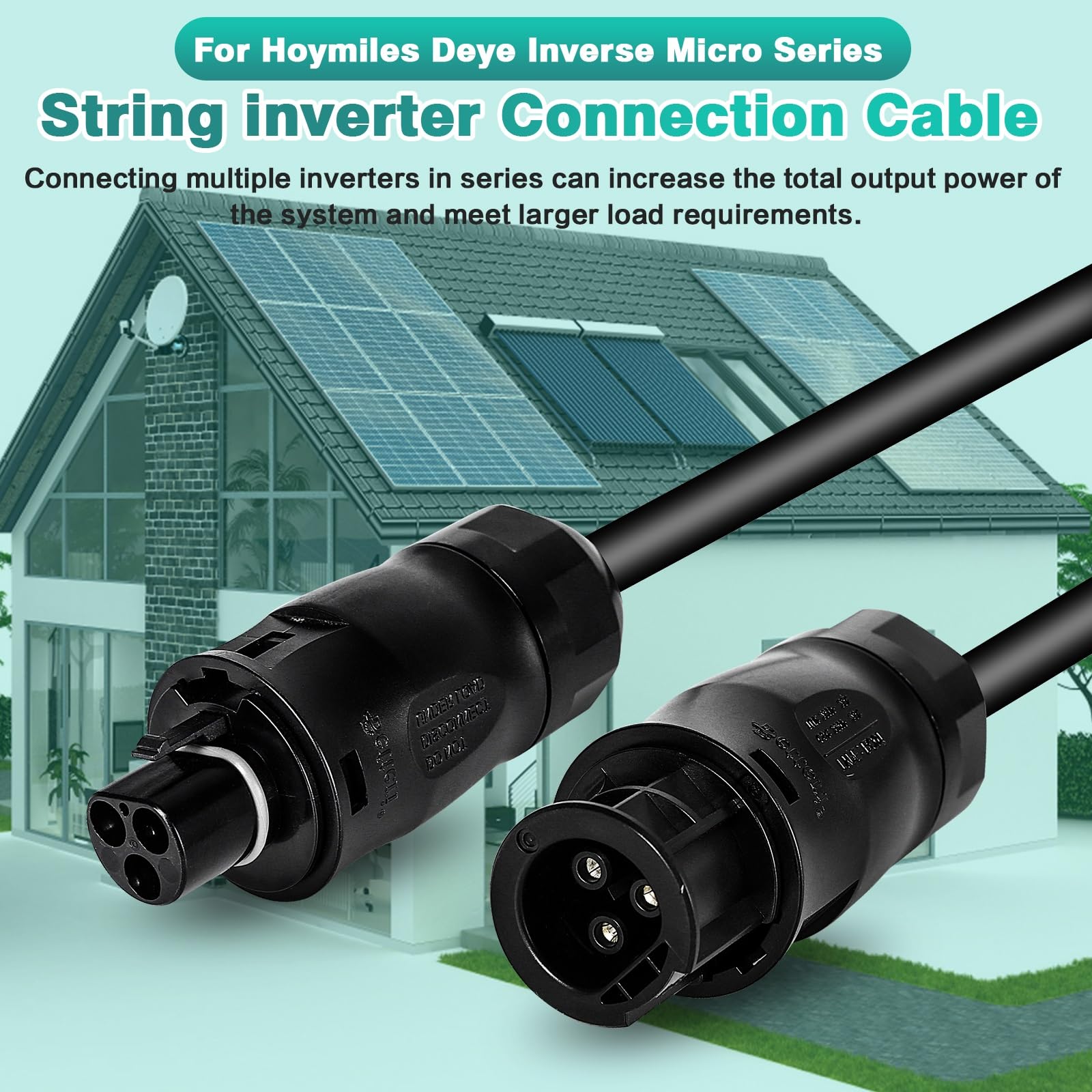 Jadeshay Câble de Micro-Onduleur, Câble CA Betteri BC01 Cable de Connexion Mâle et Femelle Compatible avec la Connexion Série du Micro-onduleur Hoymiles Deye, 2M