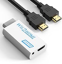 GoldOars Wii to HDMI Adapter with 1.5m Cable, Converter for Retro Game, 1080/720 Immersive Visual, 3.5mm Audio output, Plug and Play, Fit for Modern TV (White)