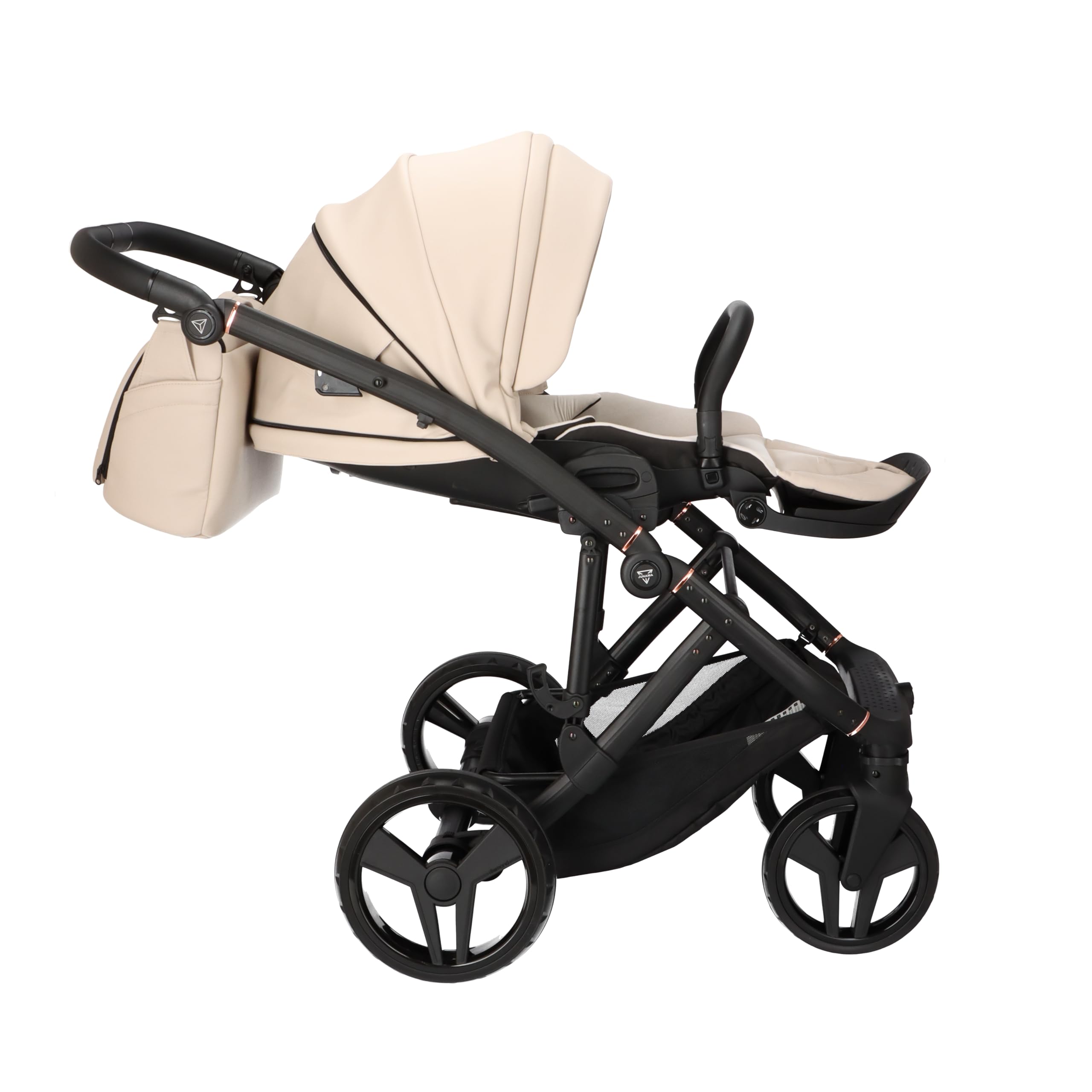 Junama Kinderwagen Diamond Classic 02 Beige - 2in1 3in1 4in1 + Sonnenschirm (4 in 1 mit ISOFIX Basis)