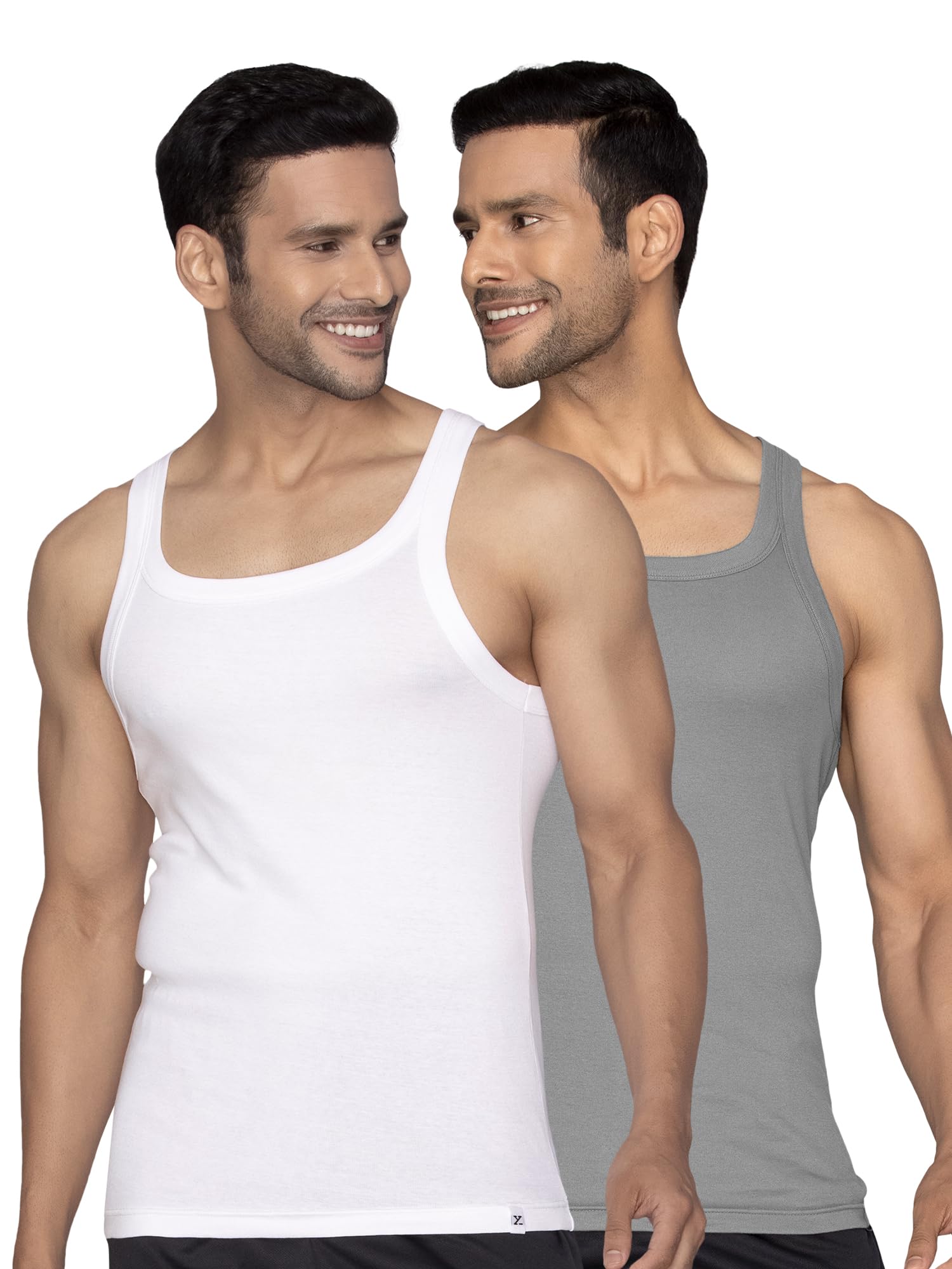 xyxx Men's Solid Regular (XY_CR11_Vest_02_Polar White+Ash Grey M)-picture-19