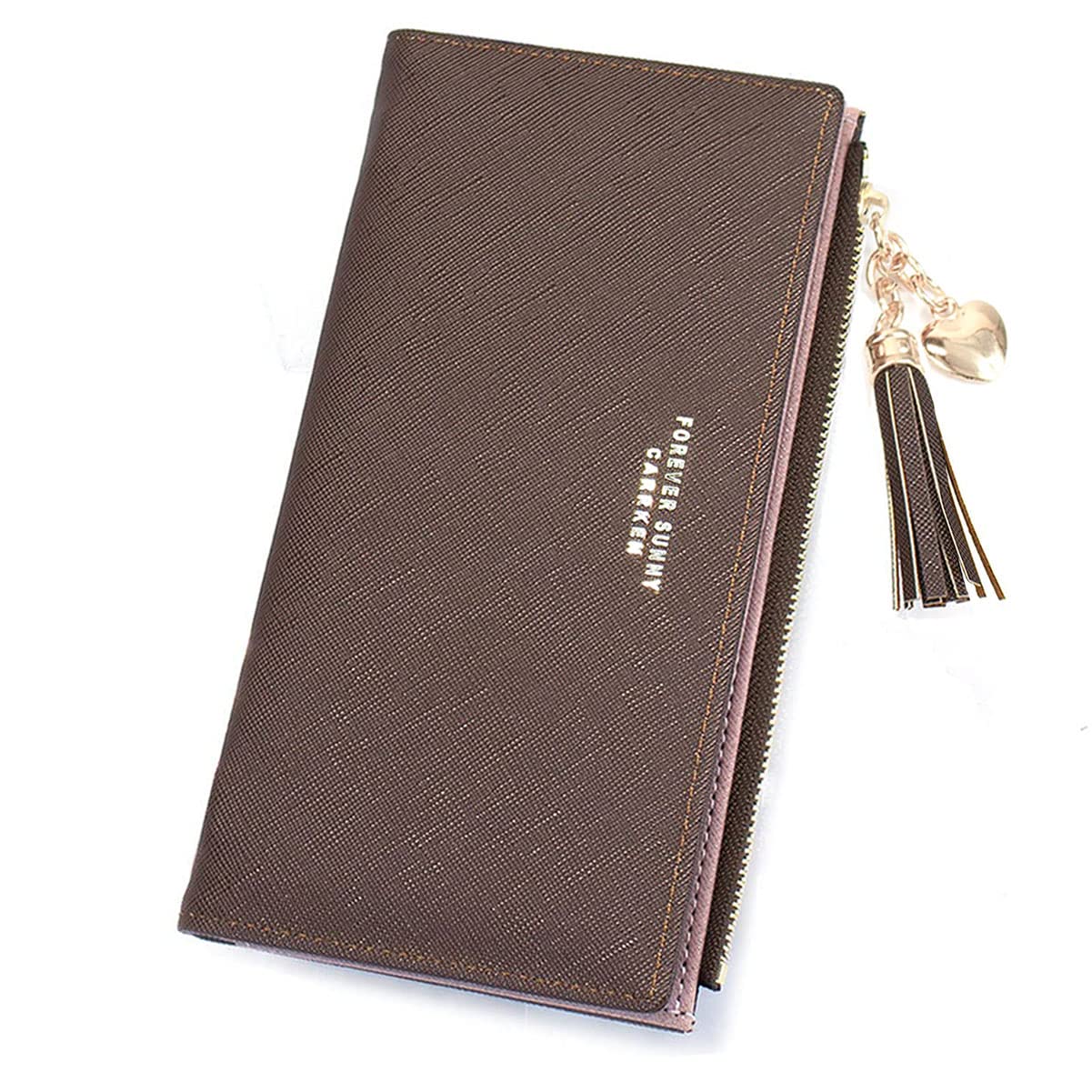 Valentoria Womens Wallet Cute Elegant Long Slim Card Holder Case Minimalist Coin Purse Thin Tassels Zip Clutch Wallets for Girls Ladies | Cute,