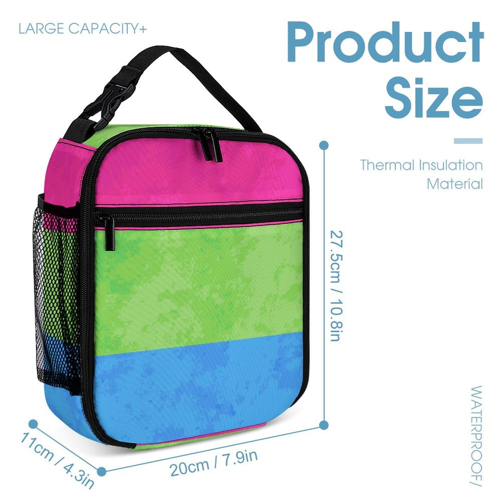 Ensemble sac à dos avec boîte à lunch, trousse de maquillage, sac à dos, drapeau de la fierté polysexuelle et sac de rangement
