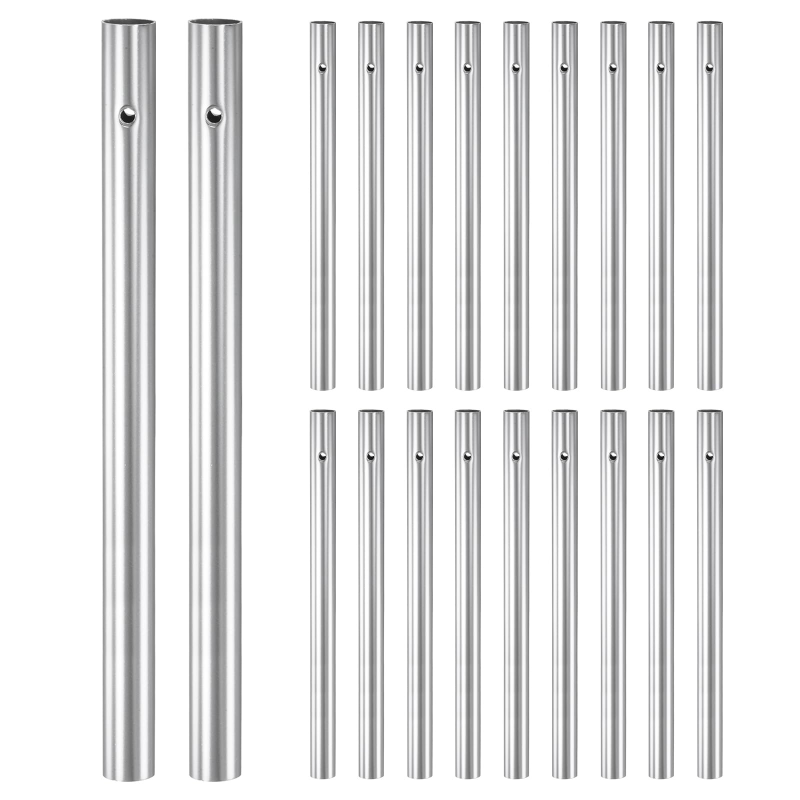 M METERXITY 20-Pack Wind Chime Tubes 1x14cm, Metal Wind Bell, Silver