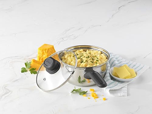 Miniatura 5 de Good Cook - Sartén de acero inoxidable con tapa (1,5 cuartos de galón)