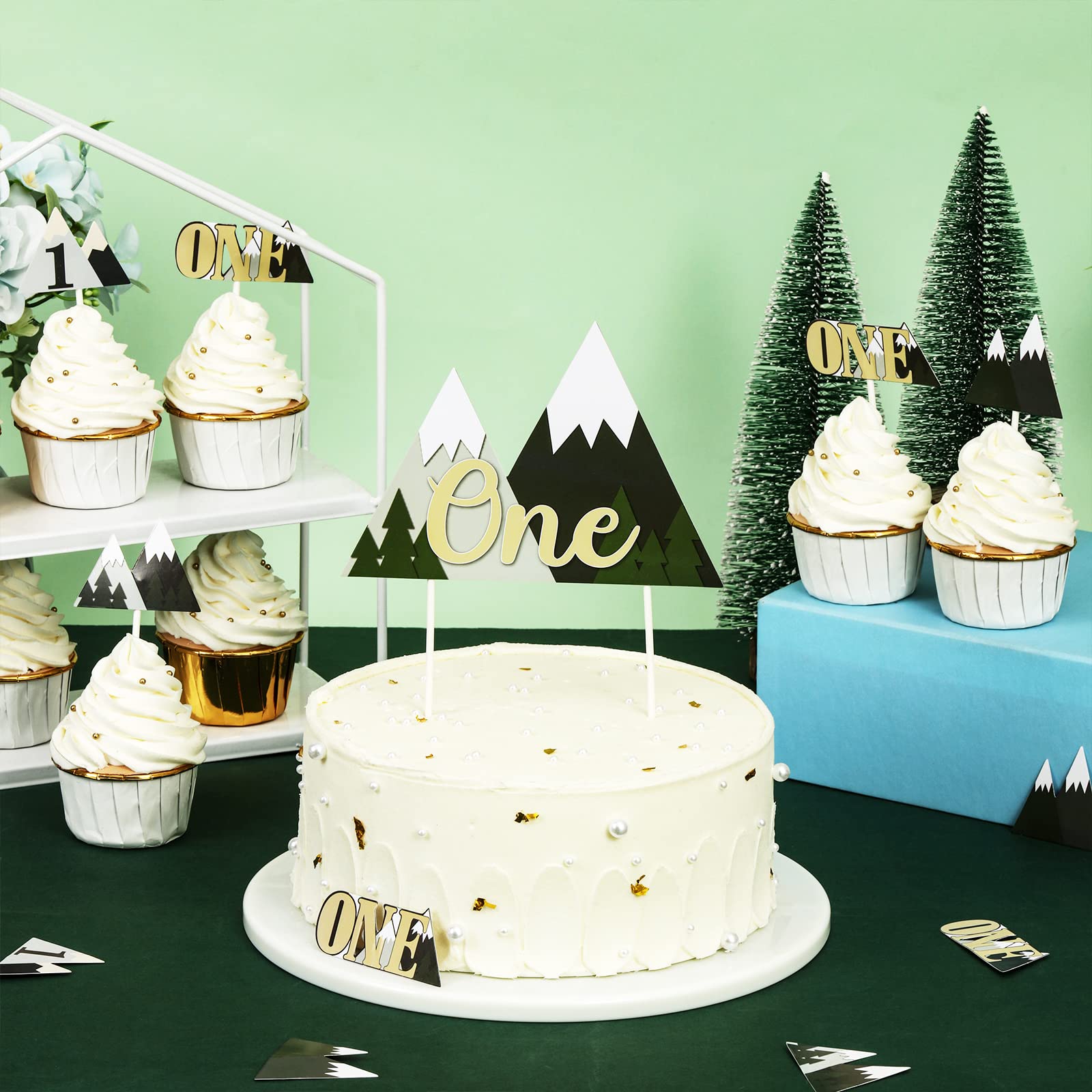 Amazon.com: Jollyboom Cake Topper, 1st Birthday Mountain Themed