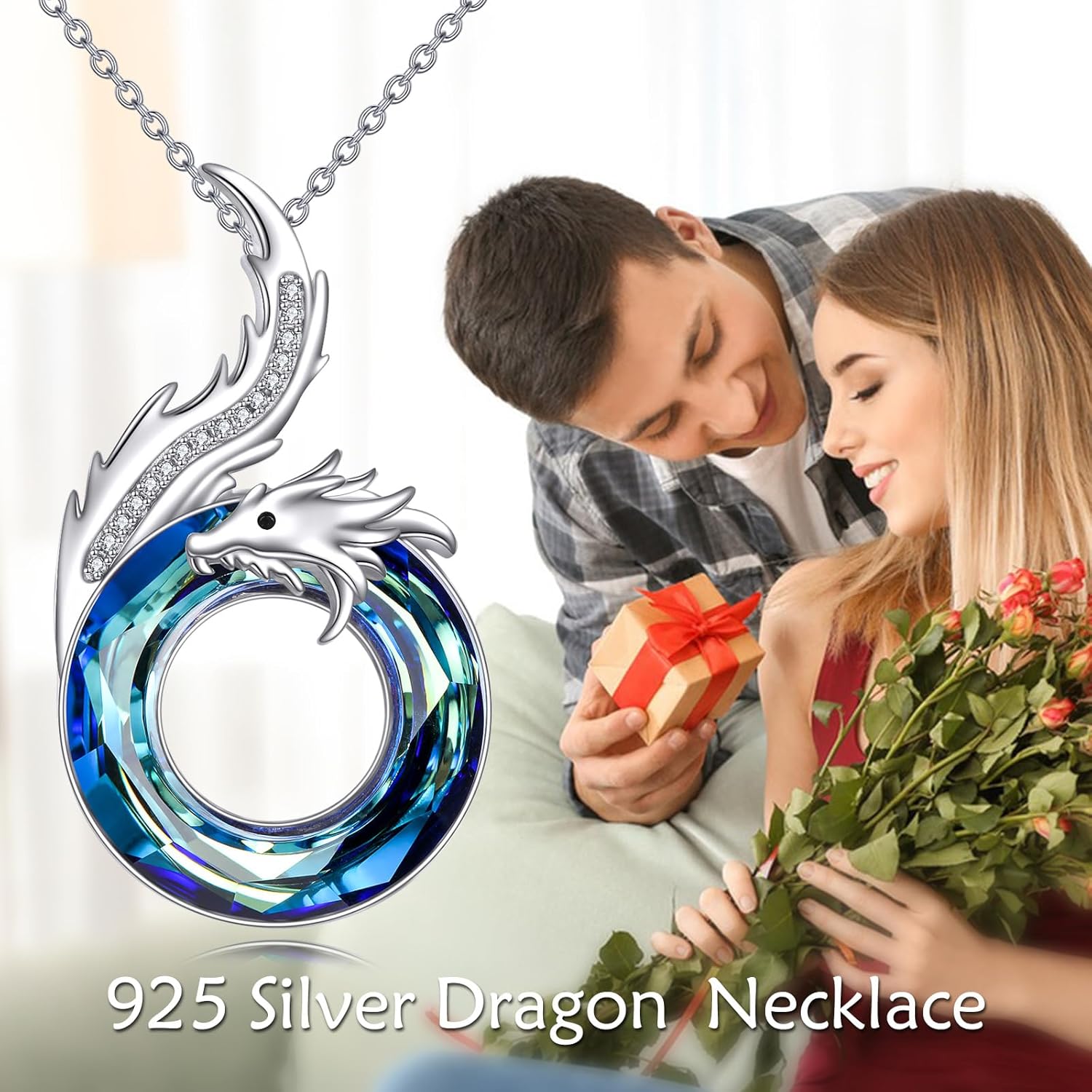 Dragon Necklace 925 Sterling Silver Dragon Pendant Necklace Animal Jewelry Gifts for Women Men - Image 6