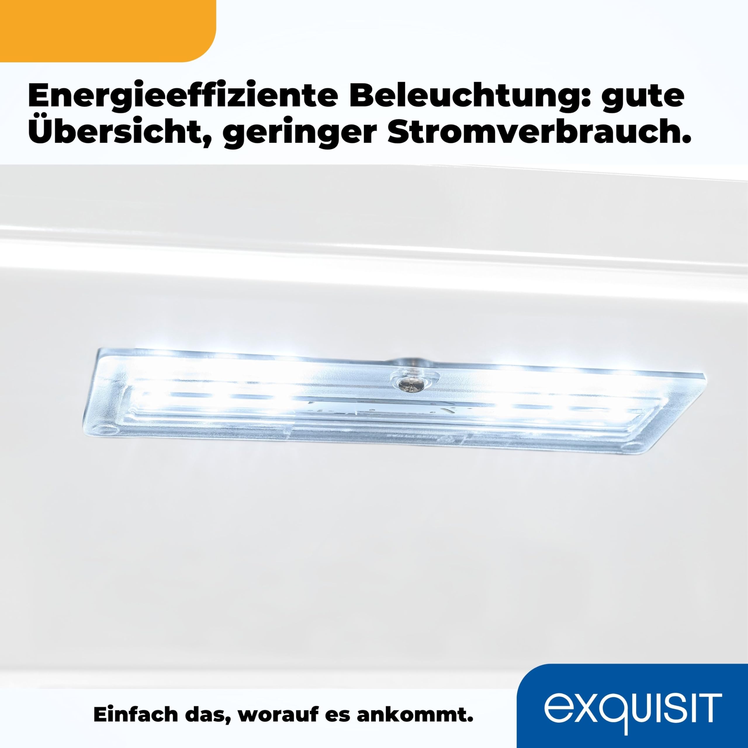 Exquisit Glastürkühlschrank GKS120-GT-160C weiss 118 L Türschloss Standgerät