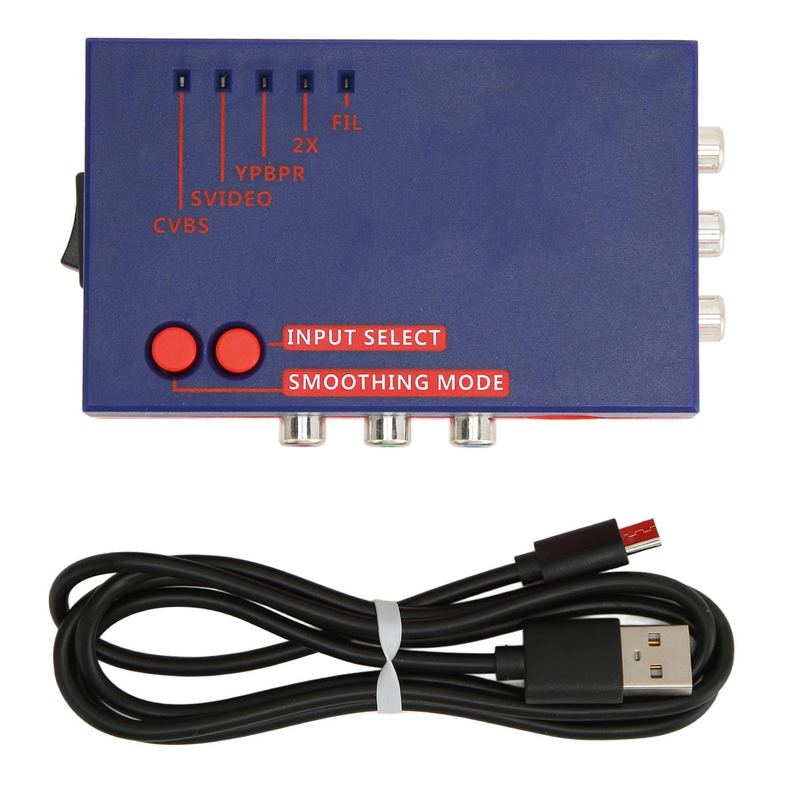 RetroScaler2X Convertitore Adattatore Interfaccia Multimediale da AV a HD per Giochi retrò, Upscaler Latenza 480p/576p, Compatibile con Console NTSC/PAL, Blu (BLUE)