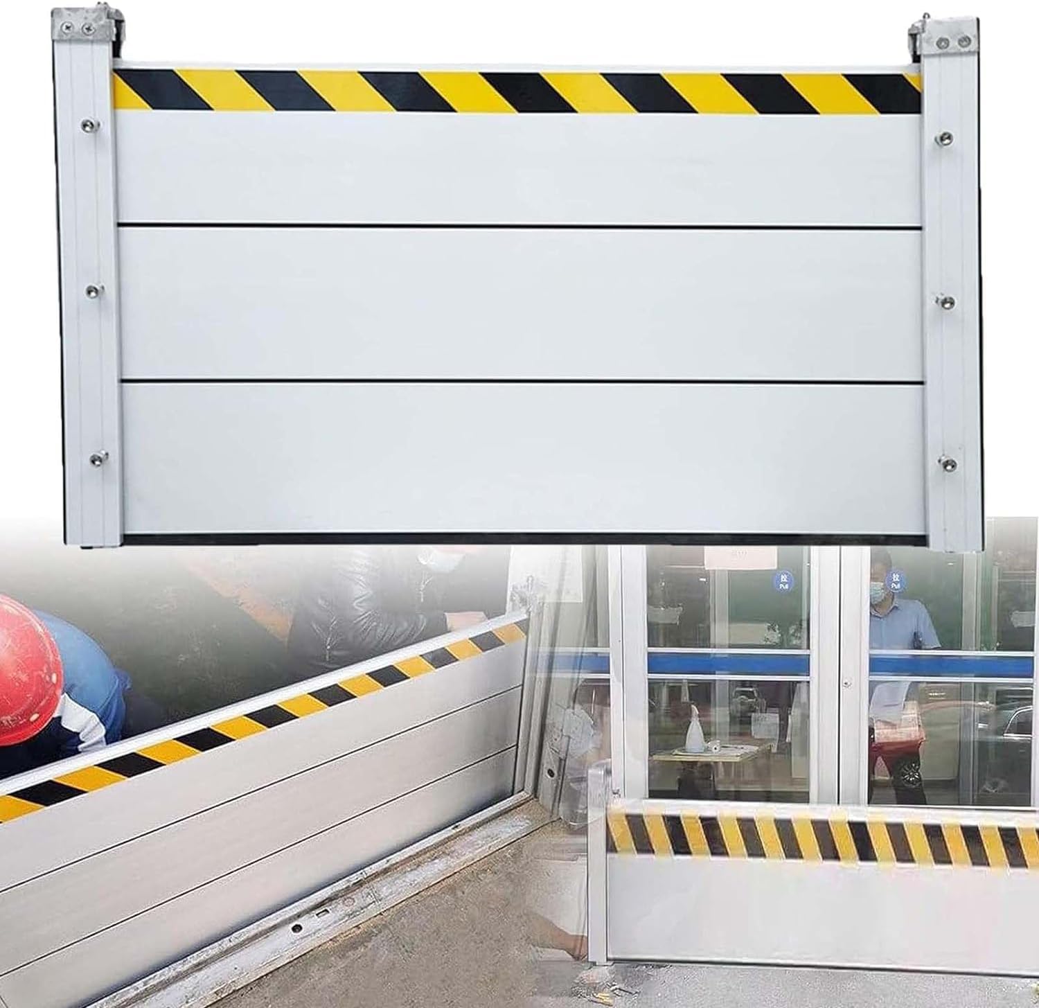 Barrier Flood,Flood Protection Barrier Street,Safety Rescue Anti Water Aluminum Protection Flood Control Barriers//Flap,for Garage/Basement/Front Door/Driveway,100 * 60cm