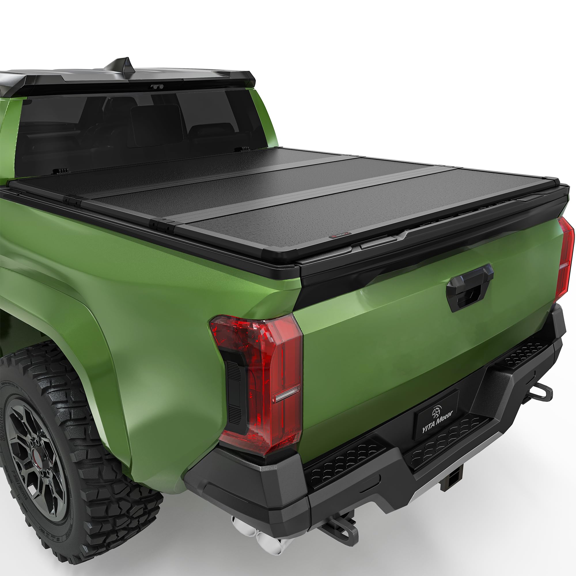 FRP Hard Tri Fold Truck Bed Tonneau Cover Fits for Toyota Tacoma 2024 2025 2026 5 ft Bed (Excl. Trail Edition) with Deck Rail System