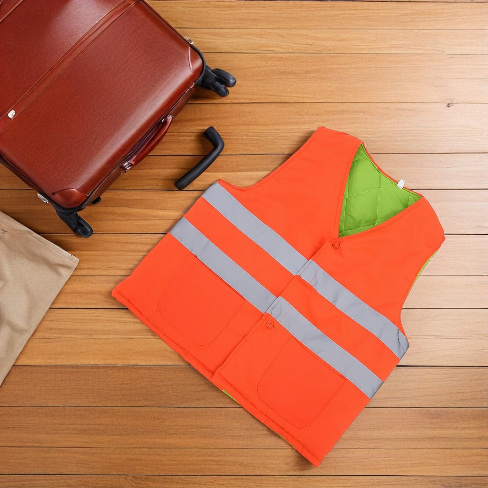 Chaleco Reflectante Aislante para Invierno con Alta Visibilidad Protección Térmica y Resistente para Trabajadores de Construcción y Saneamiento con Bolsillos y Diseño Ergonómico