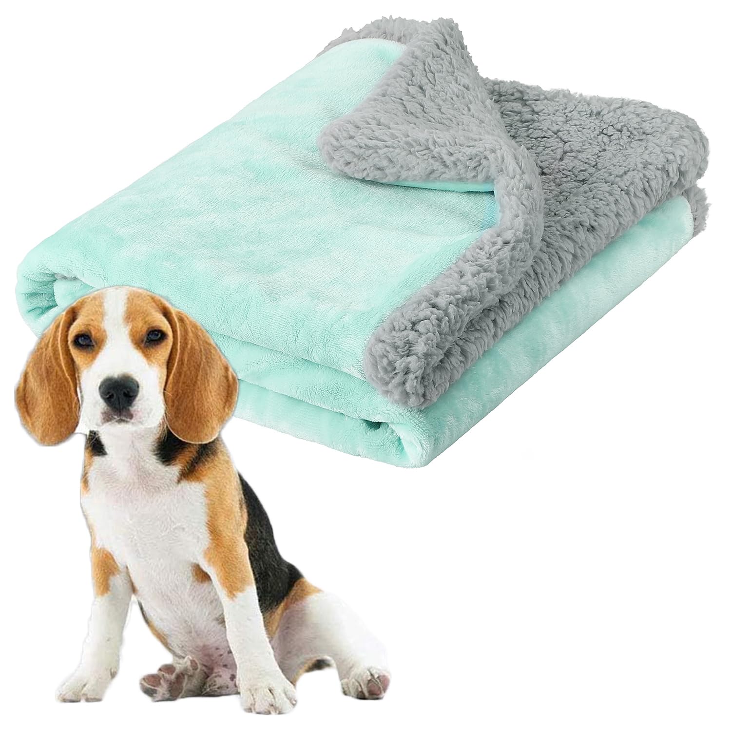 ITODA Pet Dog Blanket Reversible 102x70cm Fleece Pet Sherpa Blanket Fluffy Cuddly Warm Bed Cover Blankets Washable Dog Throw Protector Mat for Small Dogs Puppy Cats