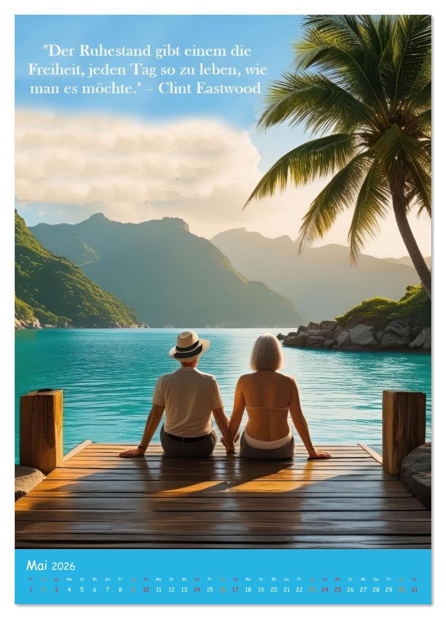 Ruhestand: Wo jeder Tag ein Wochenende ist (Wandkalender 2026 DIN A2 hoch), CALVENDO Monatskalender: Endlich Zeit für das, was zählt: Sie! (CALVENDO Menschen)