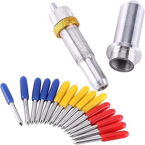 Miniatura 7 de Summa - 15 cuchillas de corte de acero de tungsteno para trazador, herramienta de corte de 30, 45, 60 grados con soporte