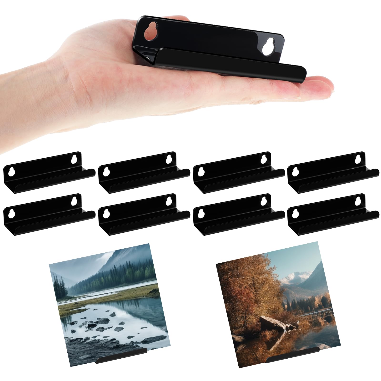 Wesiti 8 Pack 3.94 inch Small Vinyl Record Wall Shelf Mount Acrylic Vinyl Holder Display Record Wall Storage Tiny Floating Shelf Album Cd Rack Cd