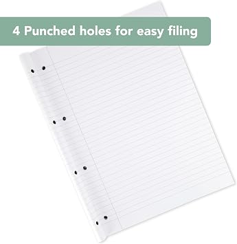 Cambridge Lined Paper A4 Refill Pad, Ruled and Margin, 400 Page, Single