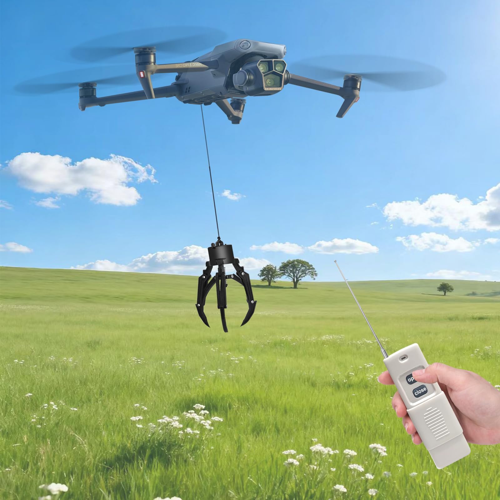 Sistema Airdrop para drones, dispositivo de liberación de carga útil de control remoto con garra mecánica, compatible universalmente con drones d Mini 4/Mini 3/Mini 2/Air 3/Air 2S/Mavic Series