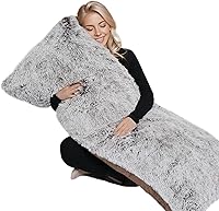 ZonLi Fluffy Full Body Pillow for Adults - Adjustable Shredded Memory Foam, Removable Washable Cover, Pregnancy & Side Sleeper Support, 20x54 Inch (Coffee)