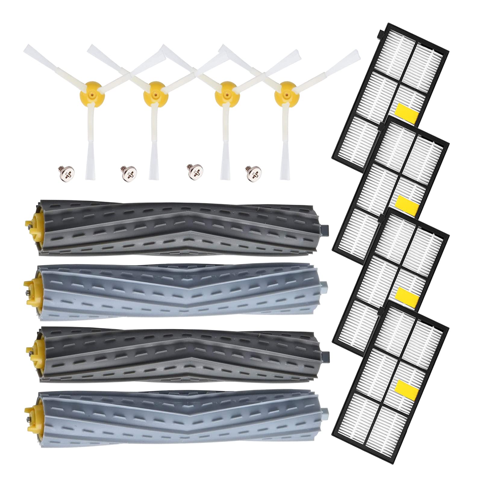 Pellyda 10 Pack Parts Replacement Parts For Irobot Roomba 800 & 900 Series, Replenishment Kits For Roomba 800 850 860 861 866 870 880 890 900 980 985 Vacuum,(2 Sets Roller Brushes,4 Filters,4 Side Brushes)