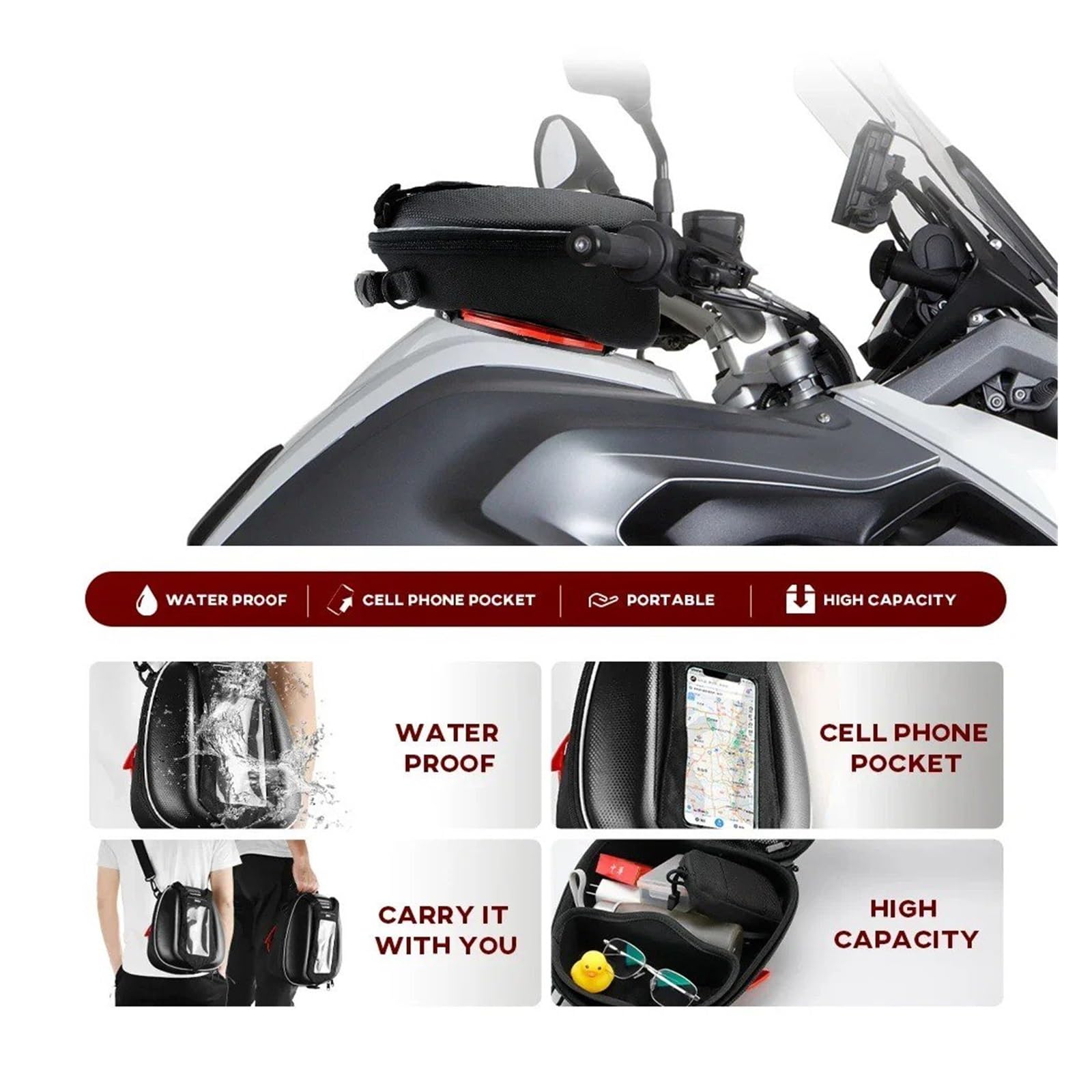 Amazon | バイク用 シートバッグ MT03用 YZF用 R15 V3 V4用 R125用 R25