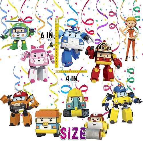 Miniatura 3 de Alegre dibujos animados Robocar Poli Serpentinas Colgantes - Crea una atmósfera de aventura Robocar