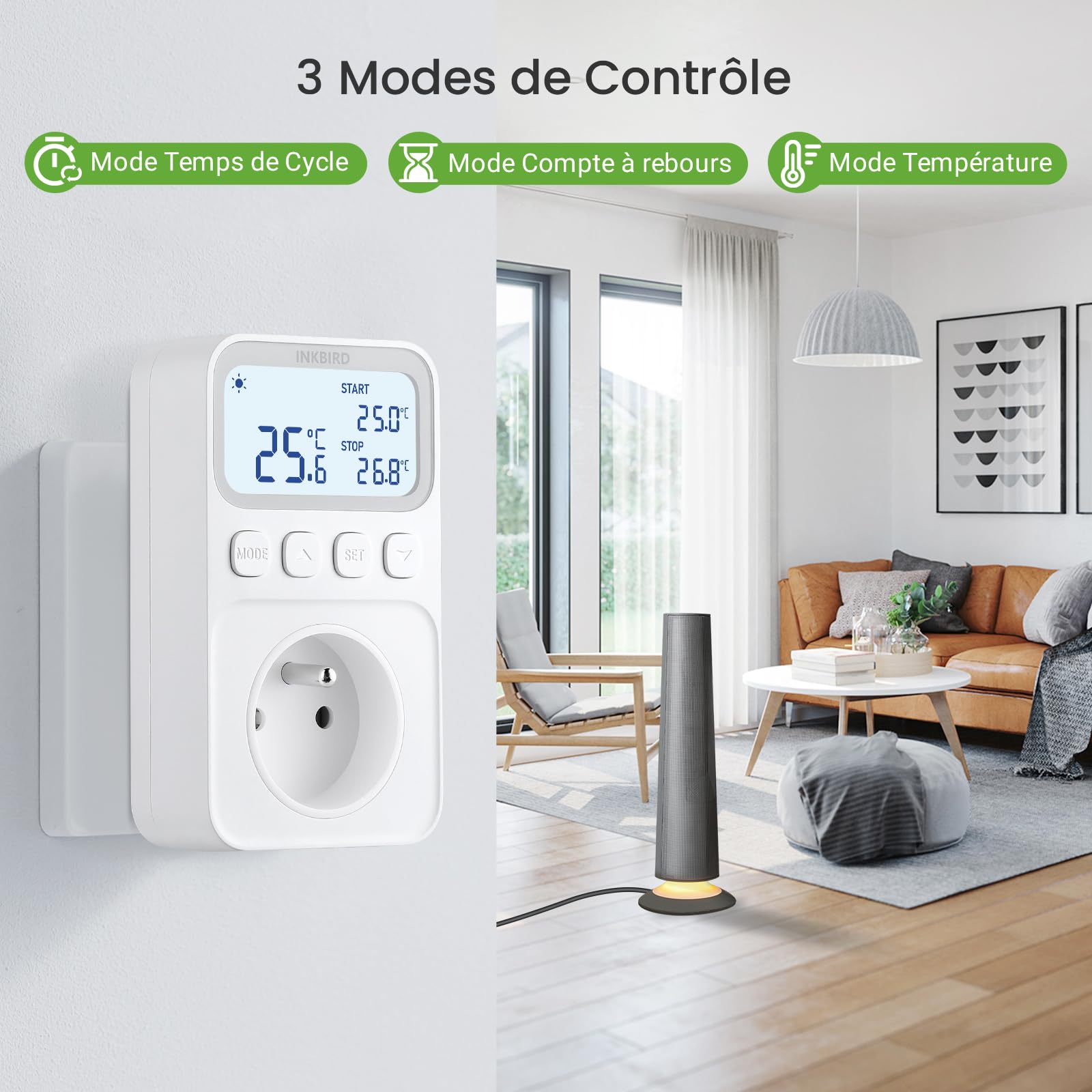 Inkbird ITC-C226T base para controlador de temperatura con casa FR
