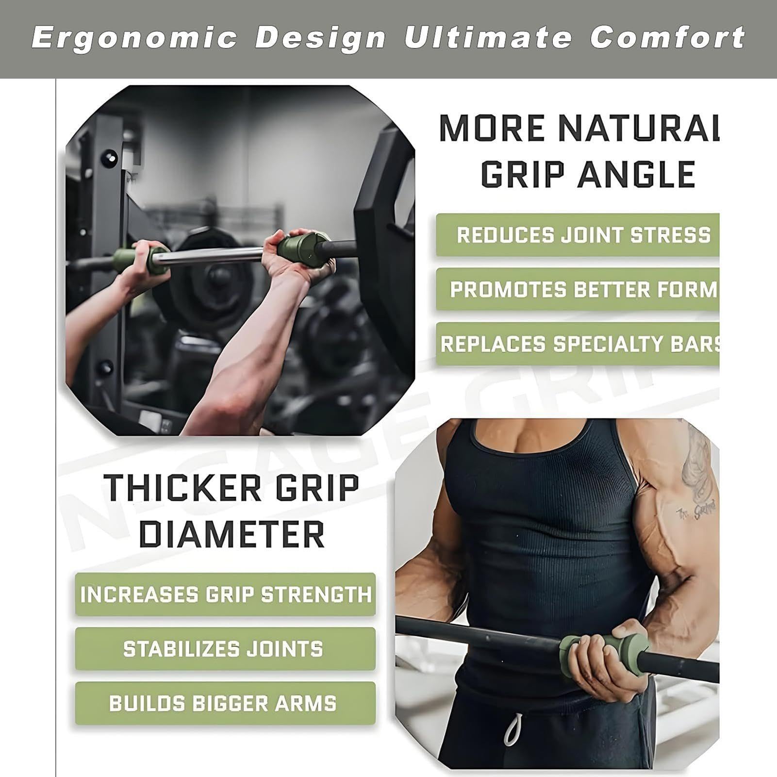 Fat Grips - 1 Paio di impugnature per Manubrio, Adattatore per bilanciere, Palestra, Allenamento di, Gomiti, Polsi, Braccia, bicipiti, tricipiti, Donne e Uomini