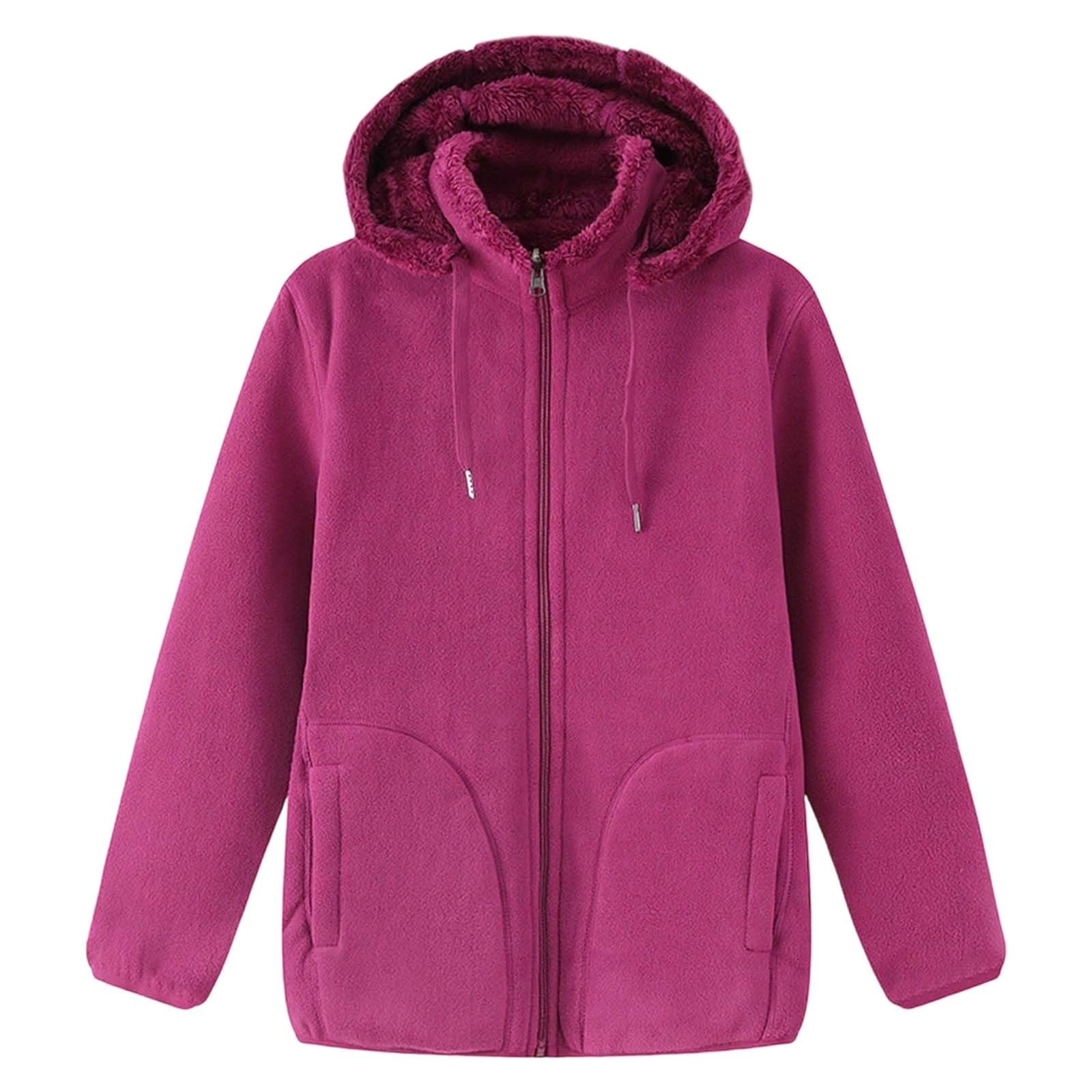 Générique Sweat Femme Capuche Zippé,Sweat à Capuche Polaire pour Femme Chaud éPais Doublé Confortable Doux DéContracté IdéAl pour l'hiver